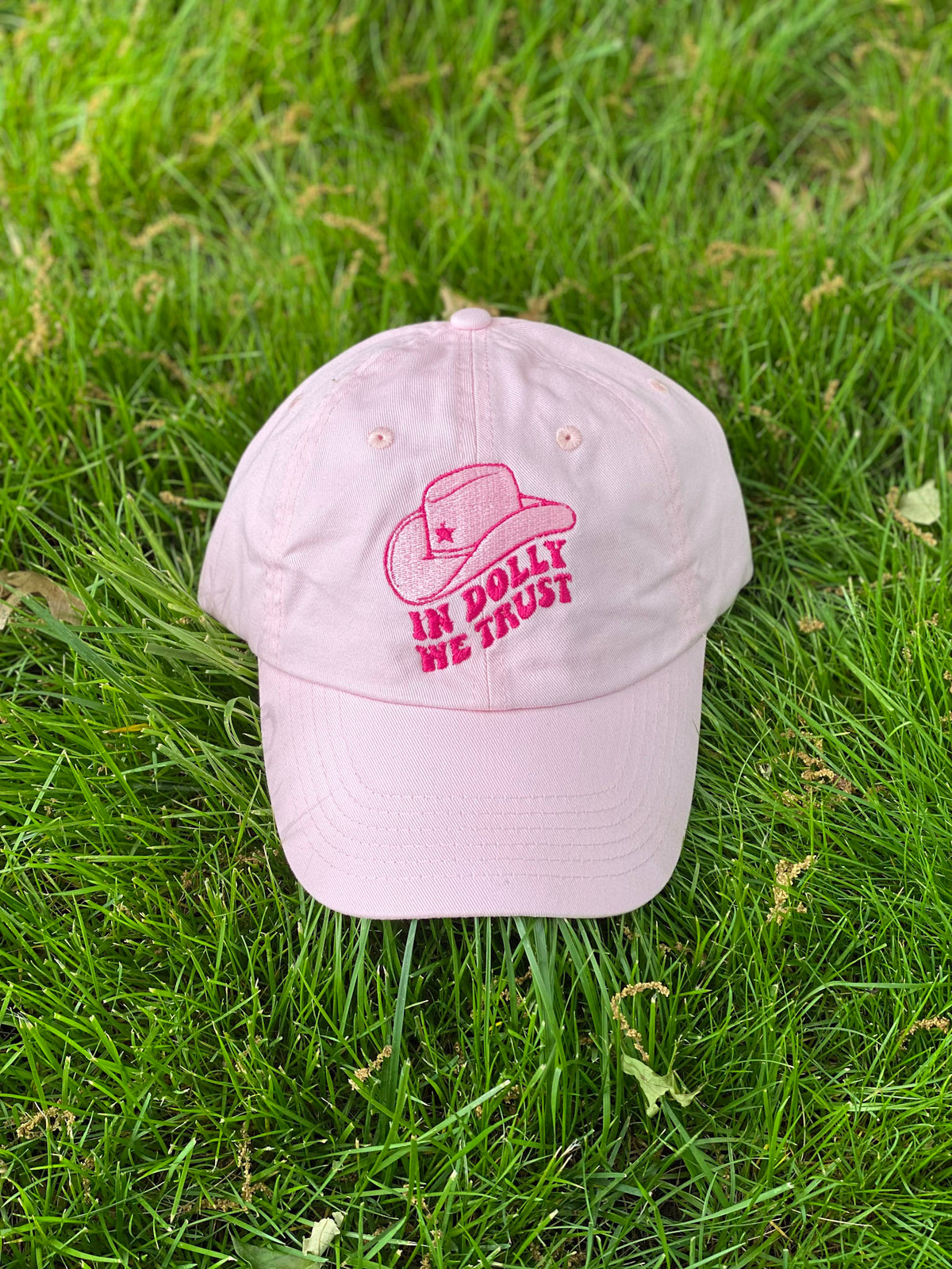 In Dolly We Trust Embroidered Dad Hat | Custom Cotton Baseball Cap | Adjustable Classic Hat