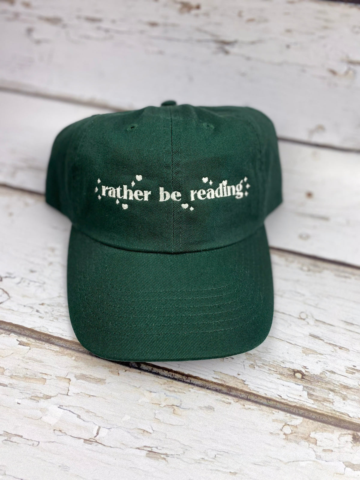 Rather Be Reading Embroidered Dad Hat | Custom Cotton Baseball Cap | Adjustable Classic Hat