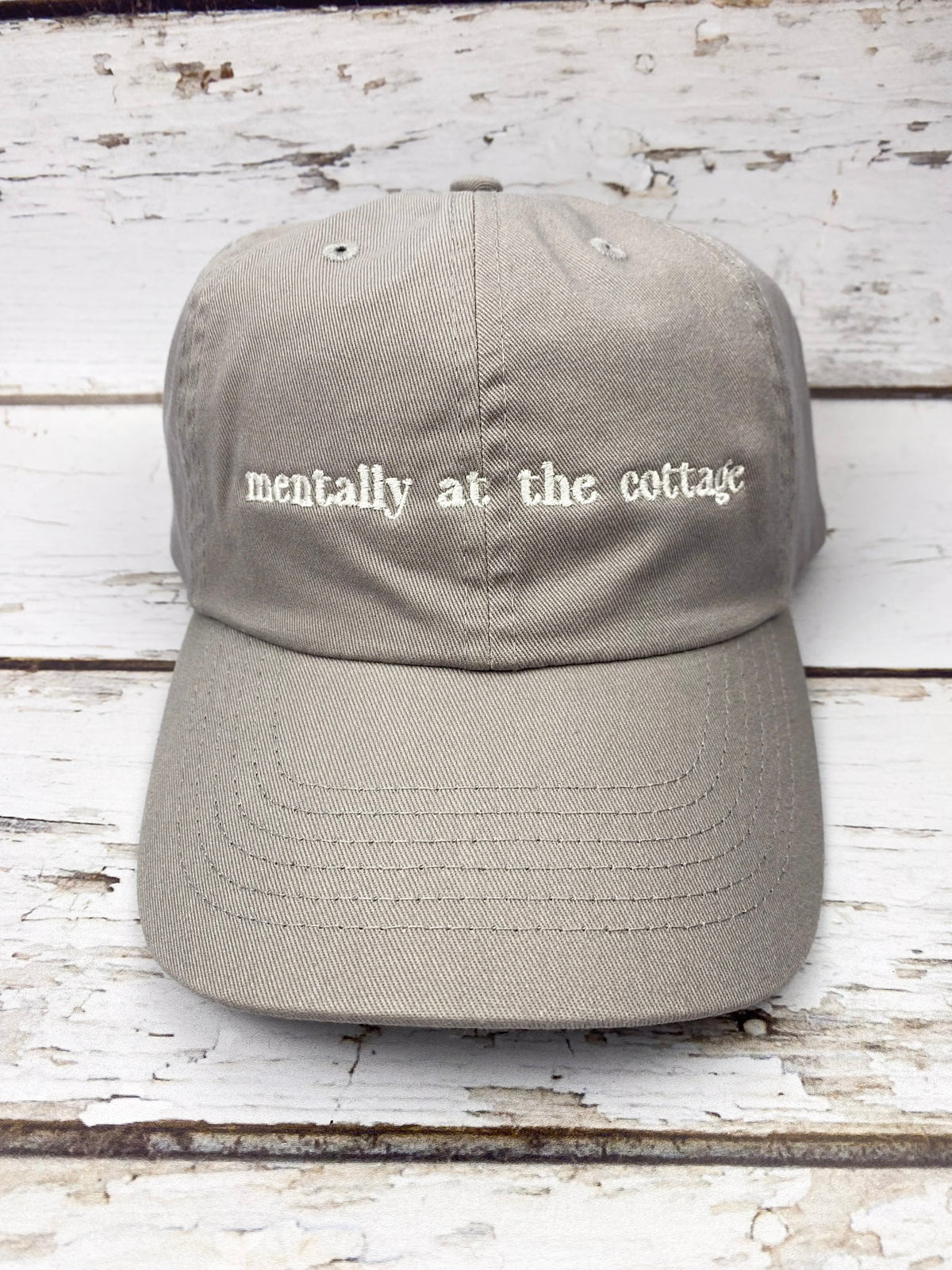 Mentally at the Cottage Embroidered Dad Hat | Custom Cotton Baseball Cap | Adjustable Classic Hat