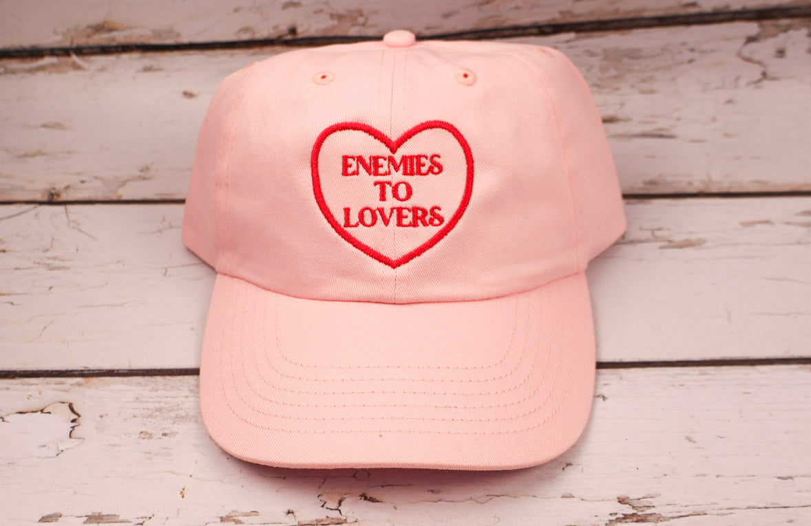 Enemies to Lovers Embroidered Dad Hat | Custom Cotton Baseball Cap | Adjustable Classic Hat