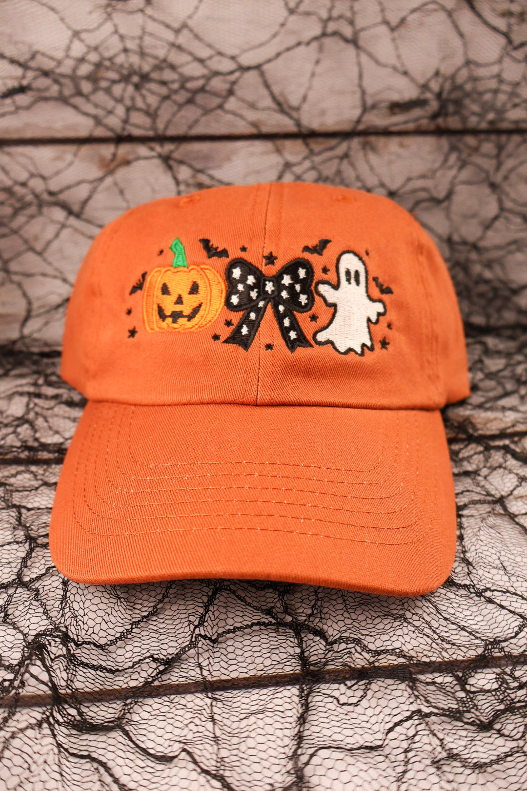 Spooky Friends Embroidered Dad Hat | Custom Cotton Baseball Cap | Adjustable Classic Hat