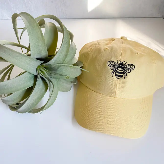 Bee Embroidered Dad Hat | Custom Cotton Baseball Cap | Adjustable Classic Hat